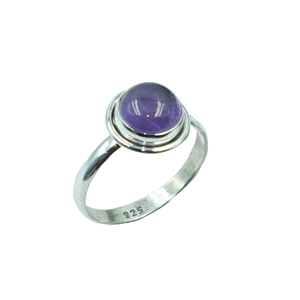 แหวนพลอยอเมทิสต์สีม่วง, แหวนเงินแท้ 925, แหวนพลอยสีม่วง, แหวนสีม่วง, แหวนดีไซน์แฮนด์เมด, แหวนสัญญาสำหรับเธอเป็นของขวัญ - Product Image 1