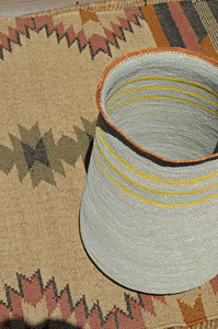 Handmade Striped <b>Plant</b> Fiber Storage <b>Basket</b> Rustic Natural Woven Bin <b>for</b> Multi Purpose Neatening and Eco Friendly Home Decor - Product Image 5