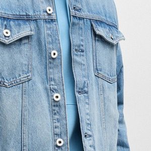 Chaqueta Vaquera Azul Personalizada para Hombre, Estilo Deslavado, Corte Ajustado Informal, Prenda Exterior de Mezclilla para Moda Urbana y Estilo Callejero - Product Image 5