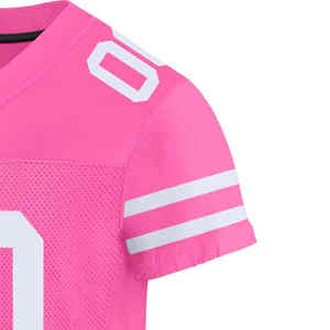 Maillot de football américain personnalisé pour homme, rose et blanc, en mesh, avec n'importe quel nom et numéro, uniforme d'équipe pour fans, vente en gros OEM - Product Image 3