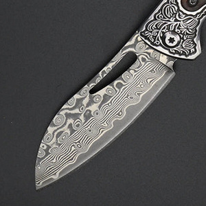 Handmade Damascus Steel Pocket Knife Premium Folding Pattern Steel Outdoor <b>Camping</b> Hiking Fishing Travel Utility <b>Tool</b> - Product Image 6