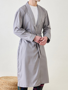 Breathable Lightweight Velour Soft Comfortable Absorbent Luxury <b>Men</b> <b>Bathrobe</b> Customizable Bulk Quantity Plus Size 100% Cotton - Product Image 4