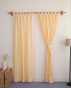 Cortinas de Algodón Clásicas con Estampado de Rayas de Calidad Premium para Ventanas Grandes y Puertas Corredizas de Vidrio - Product Image 1