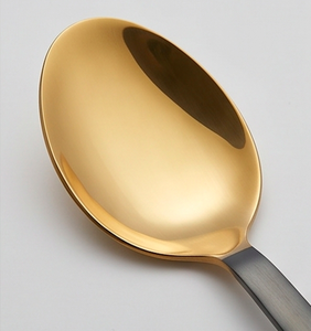 Ensemble de couverts modernes en or avec poignées noires, compatibles lave-vaisselle, en acier inoxydable, pour les tables de mariage - Product Image 4