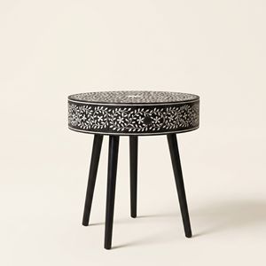 Mesa de Noche Moderna de Alta Calidad con Incrustaciones de Hueso y Almacenamiento para un Dormitorio Elegante, Muebles para el Hogar de la India - Product Image 1