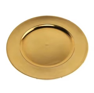 Assiette de présentation de luxe en laiton, assiette décorative en métal, élégante pour la mise en table de mariage, de fête, d'hôtel ou de restaurant - Product Image 5