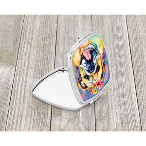 Miroir de maquillage de voyage décoratif compact pour femmes bouledogue anglais Hippie Dawg Design poche pliante pour les cadeaux des filles - Product Image 2