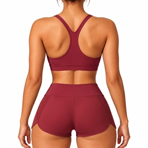 New Design Women's Sportswear Yoga Fitness Gym Bra and Running <b>Shorts</b> Workout Set Training Sport <b>Suit</b> - Product Image 2