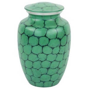Urnas funerarias de aluminio clásicas de alta calidad para adultos, con acabado en verde fuego, para cenizas humanas. - Product Image 5