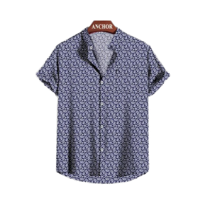 100% coton Anti-rides séchage rapide Anti-UV été chemise hommes motif floral col Mandarin respirant écologique chemises décontractées - Product Image 1