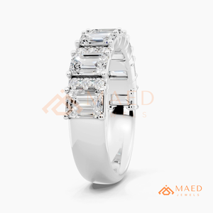 925 Sterling <b>Silver</b> <b>Emerald</b> Cut Moissanite <b>Ring</b> Lab Grown Diamond Wedding Band Fine Jewelry Women USA Luxury Gift - Product Image 6