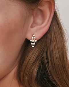 Boucles d'oreilles pendantes en diamants ronds cultivés en laboratoire avec or massif 14 carats, bijoux de fiançailles raffinés pour petites amies - Product Image 1