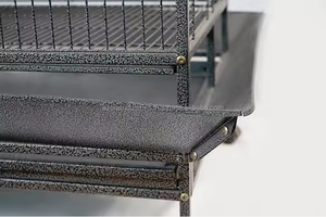 Lồng chim cảnh bằng thép không gỉ đen cao cấp, không gian rộng, giá sỉ thấp, có bánh xe, dành cho vẹt, chim hoàng yến, chim bồ câu - Product Image 4