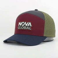 Casquette de baseball imperméable à 7 panneaux avec logo personnalisé et trous découpés au laser pour l'été – Vente en gros