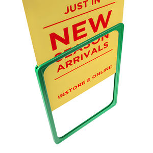 Advertising Adjustable Height Floor Metal Base Plastic Pop Snap <b>Board</b> Sign Holder Poster <b>Display</b> Stand With A4 Frame - Product Image 2