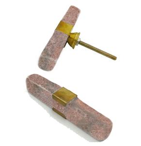 Bouton moderne en pierre de marbre rose naturel pour armoires armoires commodes cuisines chambres et salles de bains poignées et boutons de meubles - Product Image 1