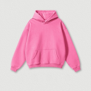 Sweat à capuche oversize en molleton de haute qualité sans cordon, mélange polyester/coton, vente en gros, impression de logo personnalisé, broderie, pour hommes - Product Image 4