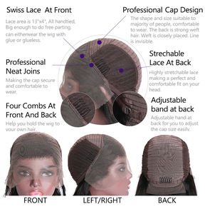 Pelucas sin Pegamento de Cabello Humano con Ondas Profundas y Color con Mechas # Cierre de Encaje HD 6x6 Super Double Drawn 4/27, Cabello Vietnamita Virgen - Product Image 5