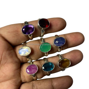 แหวนพลอยอัญมณีผสมสีเงินสเตอร์ลิงแบบคลาสสิก925ตรงจากโรงงานขายส่งสำหรับงานแต่งงาน - Product Image 2