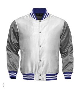 Veste universitaire personnalisée OEM, veste bomber en satin pour homme, veste de baseball, broderie personnalisée - Product Image 1