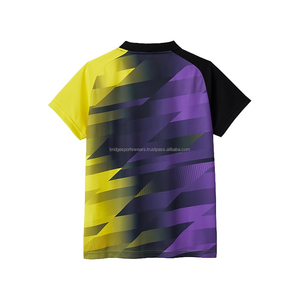 เสื้อแบดมินตันแบบยูนิเซ็กซ์ สกรีนโลโก้ด้านหน้า ผ้าโพลีเอสเตอร์ 100% แขนสั้น แห้งเร็ว สำหรับทีม - Product Image 5