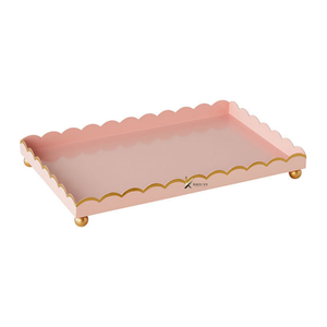 Luxury Vietnam <b>Lacquerware</b> Handicraft Tray Eco-Friendly Durable Customized Pattern Commercial Grade Scalloped Edge Serving - Product Image 2