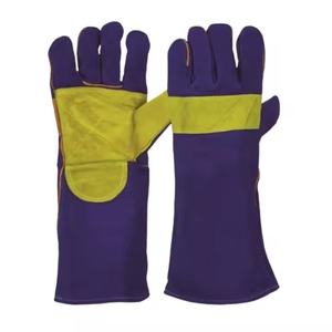 Reinforced Cowhide Split Leather Welding <b>Gloves</b> Heavy Duty Industrial Safety Hand Protection Reflective Safety Clothing - Product Image 3