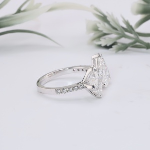 Anillo de Lujo con Corte de Pera, Diamantes Cultivados en Laboratorio, Diseño Abierto, Oro Blanco, Anillos de Compromiso y Boda Toi Et Moi, Anillos Únicos para Mujer - Product Image 2