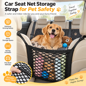 Red de seguridad para mascotas entre asientos delanteros, malla elástica ajustable para perros, barrera de seguridad para vehículos SUV, organizador de almacenamiento para mascotas - Product Image 1