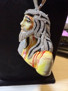 Colgante Hip Hop Jesús de Plata 925 con Moissanita VVS, Colgante Religioso para Hombre, Joyería de Fe Cristiana, Colgante Hip Hop - Product Image 6