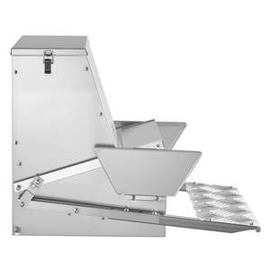 Mangeoire automatique pour volailles à pédale, étanche, capacité de 40 lb, couvercle verrouillable, construction en acier galvanisé sans gaspillage pour - Product Image 1