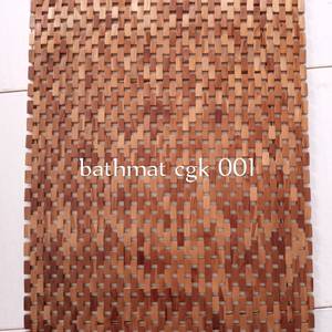 Tapis de bain antidérapant en teck 100 % original, fait main, de qualité supérieure, écologique, motif géométrique, pour salon et chambre à coucher – Offre Spéciale - Product Image 3