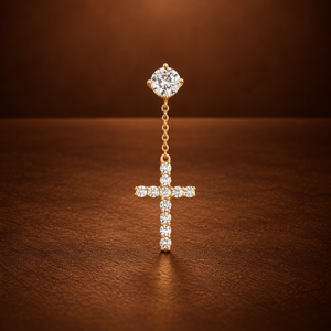 Boucles d'oreilles pendantes en or 14 carats avec diamant de laboratoire taille émeraude certifié IGI, unisexe, pour fiançailles, mariage, soirée - Product Image 3