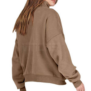 Sweat-shirt pour femme sur mesure, prix de gros, dernier style, décontracté, respirant, demi-zip - Product Image 2