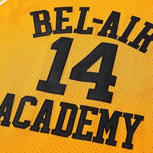 Bel-Air Academy 14 Basketball Jersey Unisex <b>Mesh</b> Shorts Crew Neck Sleeveless Breathable Orange Adults Front Customized Team Name - Product Image 3
