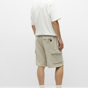 Shorts cargo beiges pour homme, décontractés, multi-poches, coupe ample, coton/polyester, respirants, séchage rapide, écologiques, été, extérieur - Product Image 3