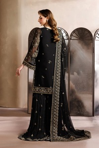 Costumes de fête pakistanais en gros, shalwar kameez pour femmes, modèles de créateurs, costumes en organza brodés. - Product Image 2