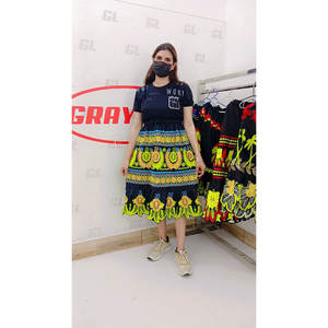 กระโปรงมินิสั้นสำหรับผู้หญิง แบบลำลอง ผ้าขนสัตว์ธรรมชาติ ป้องกันการเป็นขุย ทรงตรง ผ้าฝ้าย 100% ลายฮาวาย ไมโครนีเซีย ฮูลา สไตล์ลำลอง - Product Image 5