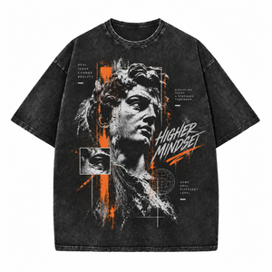 T-shirt Homme Oversize en Coton Satiné 100% Délavé à l'Acide, Respirant et Séchage Rapide, Coupe Ample, Style Streetwear de Qualité - Product Image 1