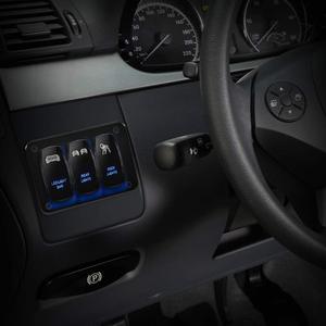 3 Gang Metal LED <b>Light</b> Bar <b>Switch</b> Panel <b>12V</b> Blue Illuminated Auto Car Interior Control - Product Image 1