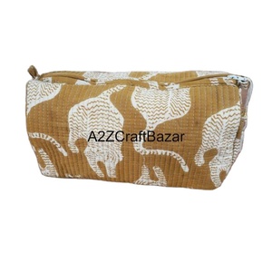 กระเป๋าเครื่องสำอางทำจากผ้าฝ้ายบุนวม3ชิ้นมีซิปปิดสีเทามีสไตล์สำหรับแต่งหน้า/ล้างเครื่องสำอางจัดส่งฟรีของขวัญสำหรับเธอ - Product Image 1