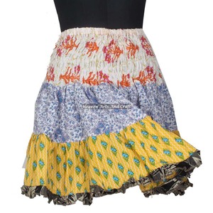 Cotton Indian Summer Patch Work Short Mini <b>Skirt</b> Boho Stylish Multi Color Patch Cotton Mini Sexy <b>Skirt</b> For Summer Wear Comfort - Product Image 2