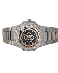 Montre de luxe pour homme en acier inoxydable avec bracelet, style bijoux, sertie de diamants Moissanite - Product Image 1