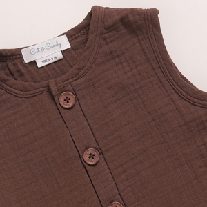 Whisper Baby Rompers Pack de 2 Muselina orgánica de calidad premium Tamaño medio Color leche y cacao - Product Image 2