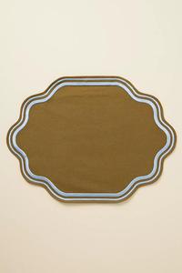 Manteles individuales Bearfit hechos a mano con bordado Madline, 100% algodón, lona orgánica, ecológicos, estilo europeo, con rayas azules - Product Image 6