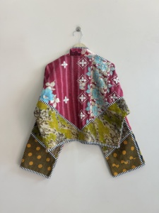 Reversible Short Kantha Coat For Women Boho Handmade <b>Patchwork</b> Trendy Overcoat <b>Jacket</b> - Product Image 1