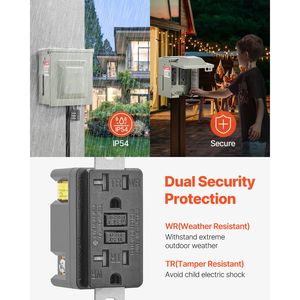 Pannello Prese Elettriche Esterne Doppio 20 AMP con Protezione GFCI, Scatola IP54 Impermeabile per Sistemi RV - Product Image 4