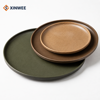 Assiettes à salade en porcelaine aux couleurs Morandi avec logo personnalisé, design moderne, plat peu profond, passe au lave-vaisselle et au micro-ondes, durable pour mariage et maison