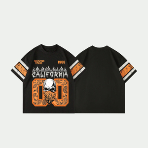 T-shirt Homme Personnalisé Imprimé DTF Haute Qualité Col Écologique 220g Épaules Tombantes Coupe Droite Lavage à Sec Ultra Doux Vente en Gros - Product Image 1