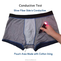 Boxer pour homme anti-rayonnement EMF en tissu conducteur à fibres d'argent, respirant, avec poche en coton, sous-vêtement anti-radiation